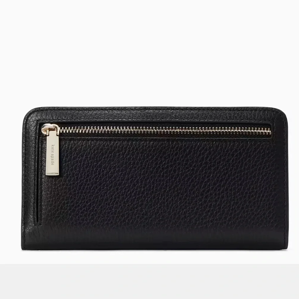 Kate Spade Dumpling Large Slim Bifold Wallet COLOR: Black